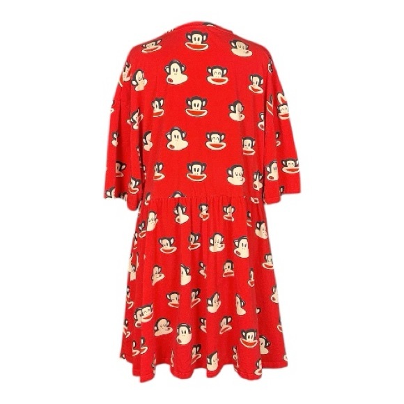 Paul Frank x Cakeworthy Red Julius Monkey Print T-Shirt Babydoll Mini Dress 3XL - Picture 3 of 9